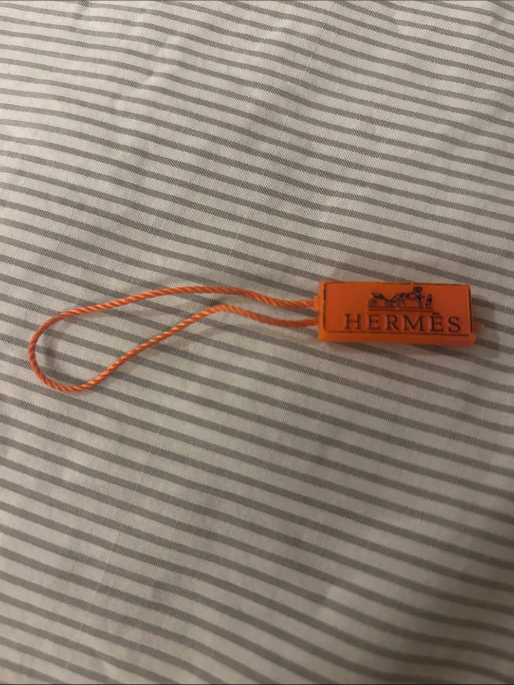Hermes🧡Mini Orange Gift Tag / Preloved / Shows Some Signs Of Wear / In Good Cond